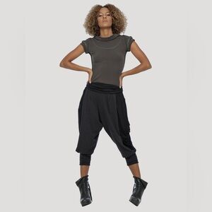 Psylo Kimo Black Harem Pants Drop Crotch Lounge Size M/L